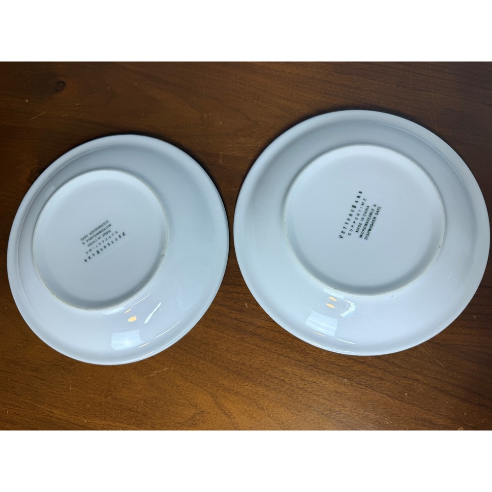 Pottery Barn Du Jour Plates White Suppertime Set of 2 Ceramic Minimalist - Picture 4 of 6